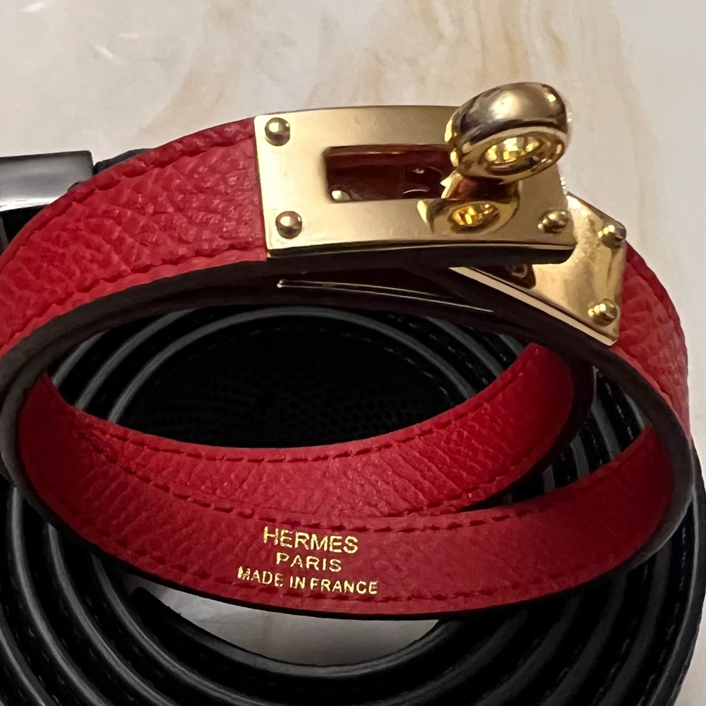 Leather wrap bracelet with steel lock